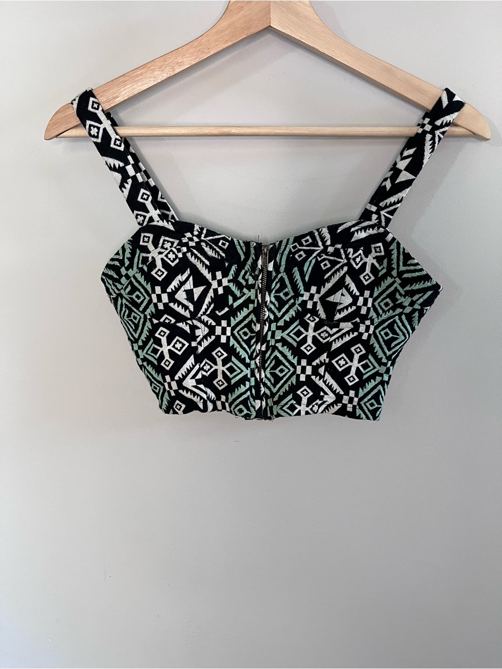 Staring at Stars Urban Outfitters Geometric Tribal Bustier‎ Crop Top Mint Small